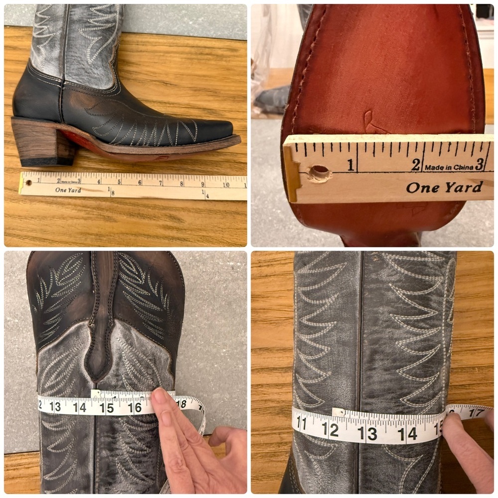 Freebird Misty Ice Tall Western Leather Boots Size 6 - Picture 16 of 16